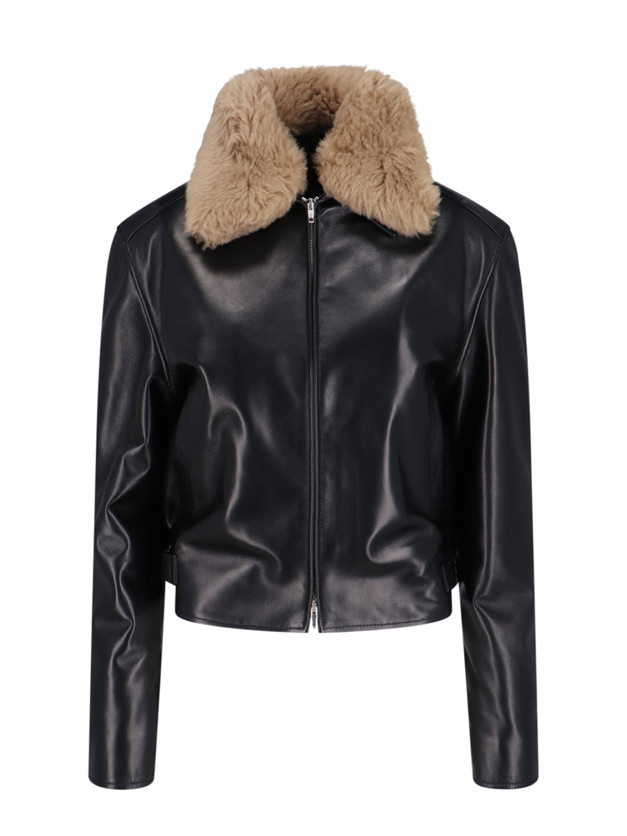 Phoebe Philo 100% lamb leather jacket in black