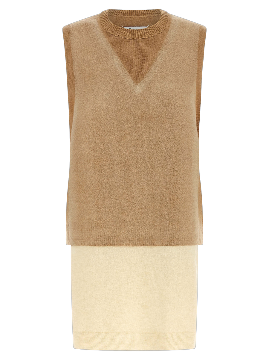 Maison Margiela Virgin wool sleeveless top in beige