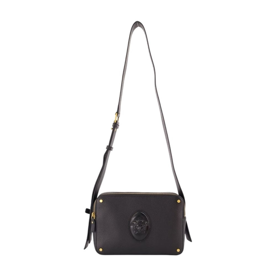 Versace calfskin shoulder bag in black