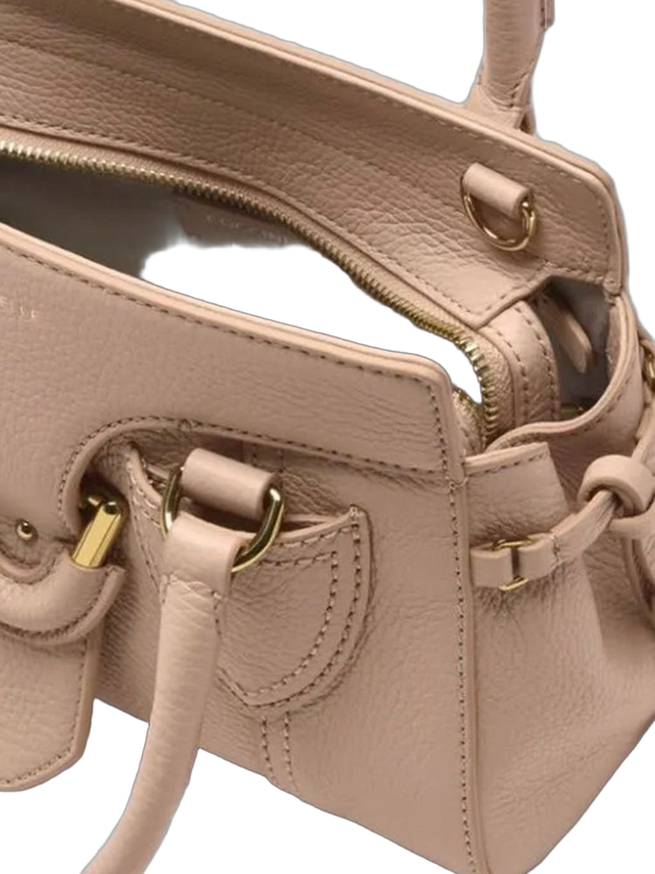 Coccinelle 100% Cow Leather top handle bag in beige