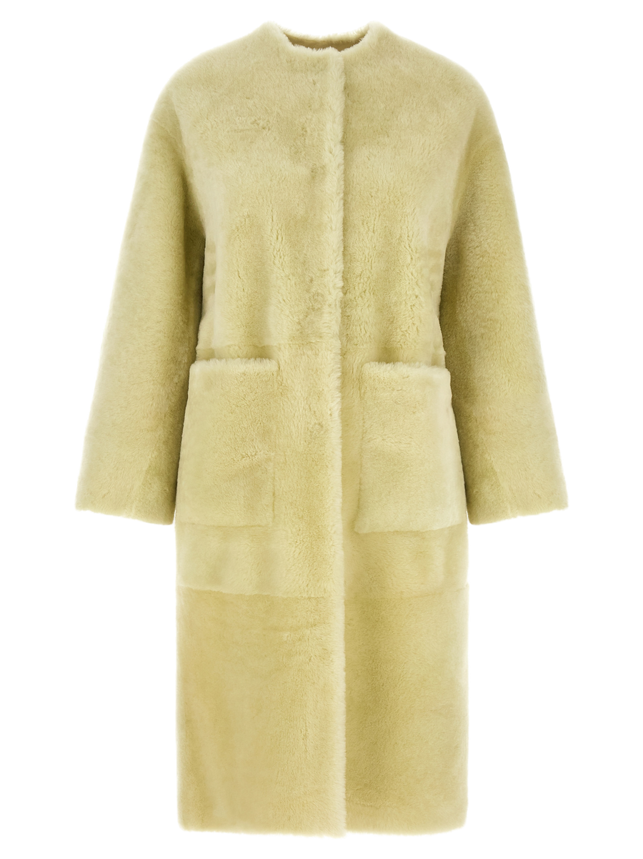 Bicolor Lamb Fur Coat Clothing