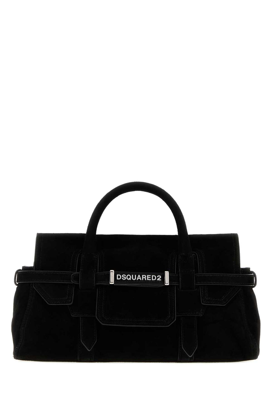 Black Suede Twin Handbag Borse A Mano