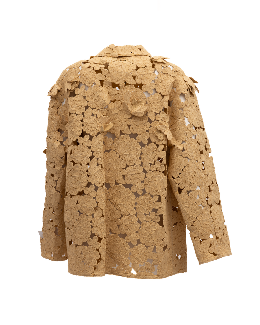 Beige Floral Lace Jacket