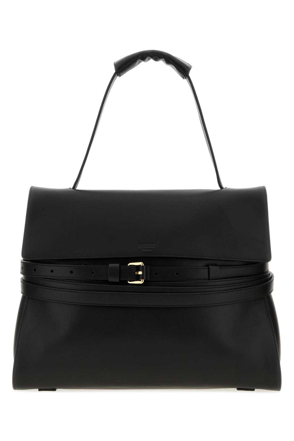 Black Leather Medium Moschino Tie Me Handbag Nero Borse A Mano