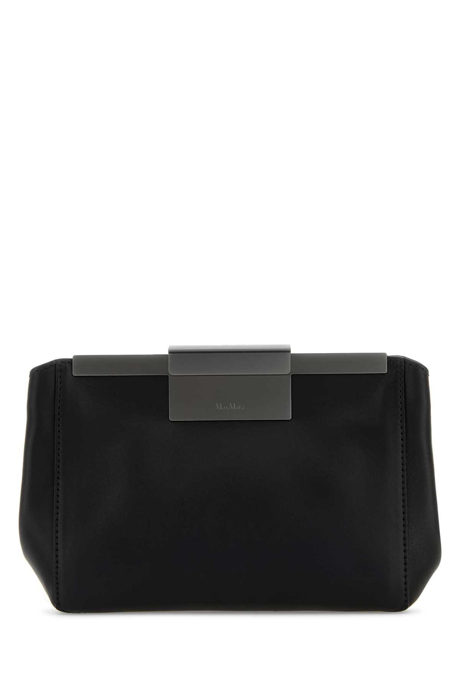 Max Mara Exterior: 100% Leather; Lining: 100% Fabric; Finishing: Ruthenium belt bag in black