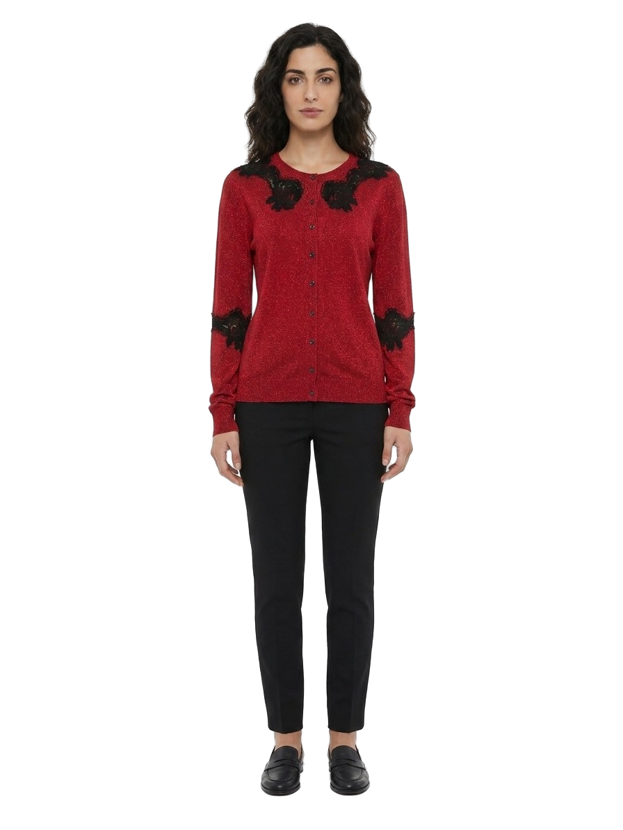 Red Cotton Cardigan Clothing