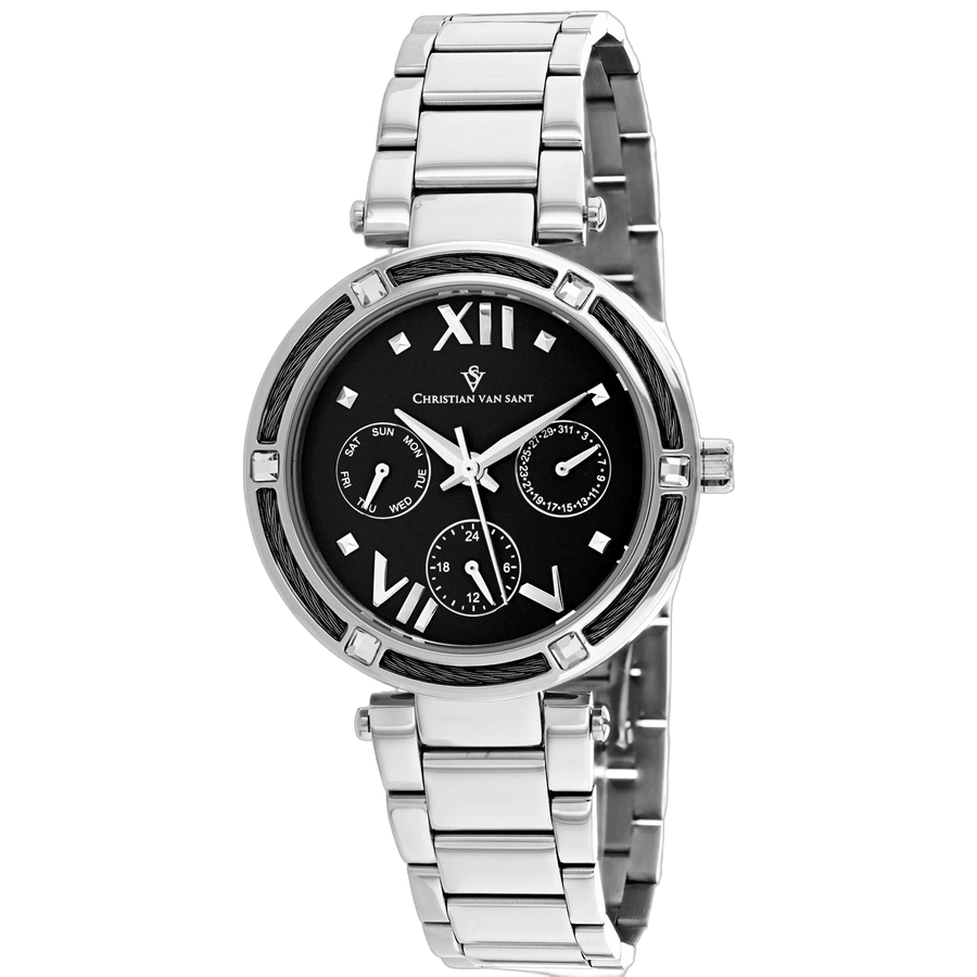Christian Van Sant Stainless steel case watch in black