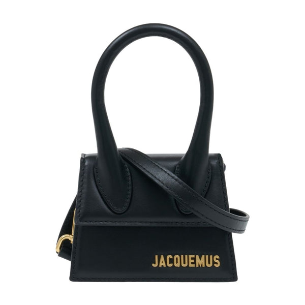 Jacquemus leather top handle bag in black