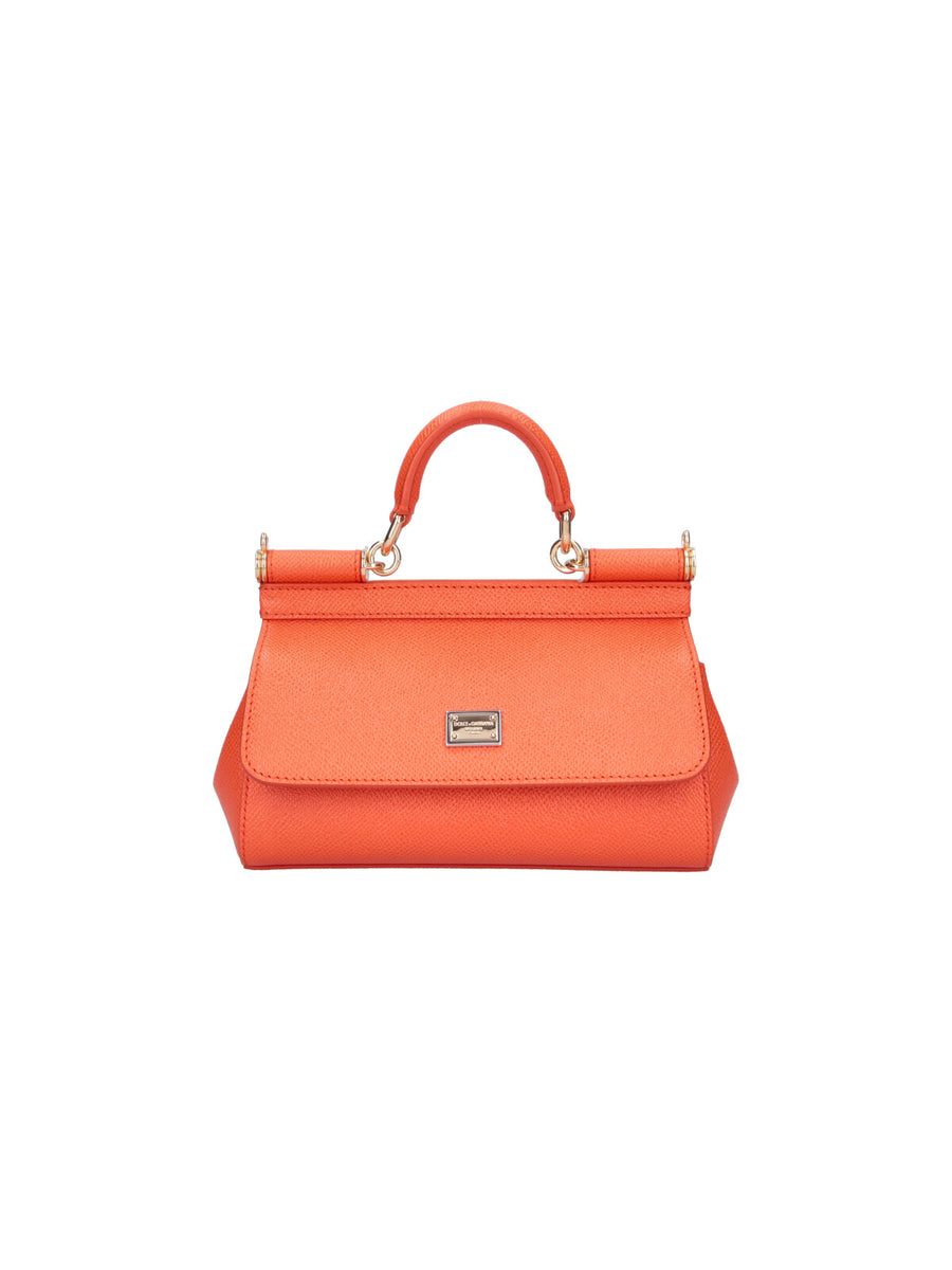 Dolce & Gabbana 100% Calf Leather top handle bag in orange