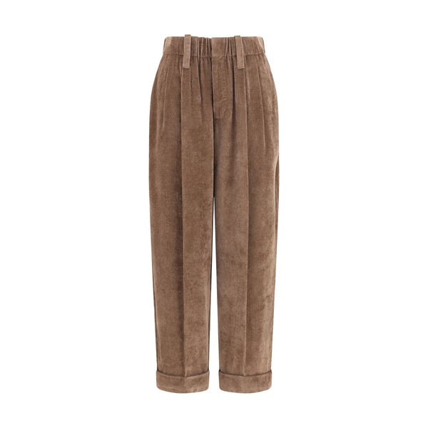 Brunello Cucinelli 93% Viscose trousers in brown
