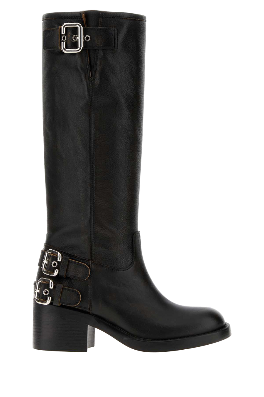 Black Leather Dakota Boots Stivali