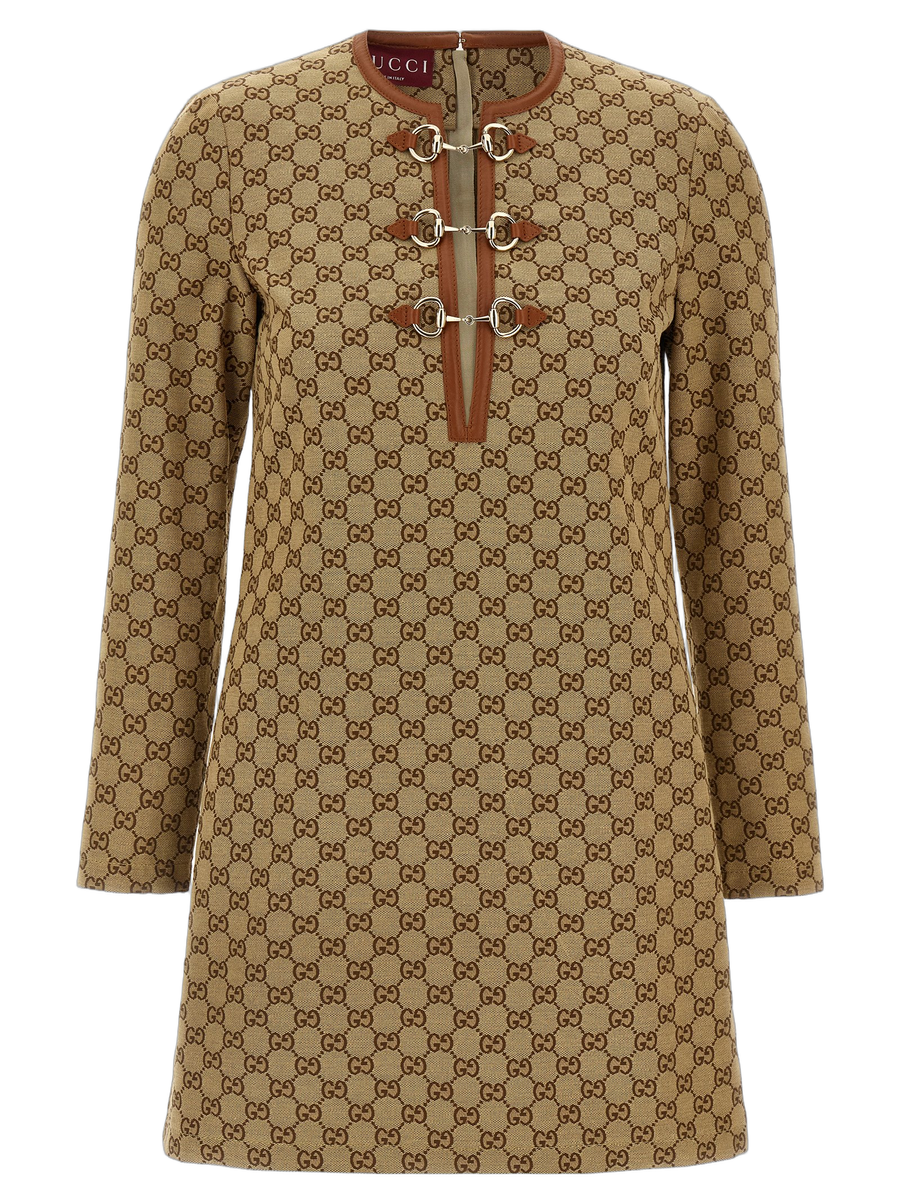 Gucci 70% Cotton tunic dress in beige