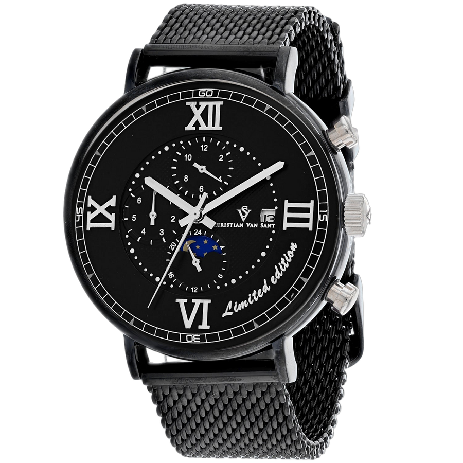 Christian Van Sant Stainless steel case watch in black