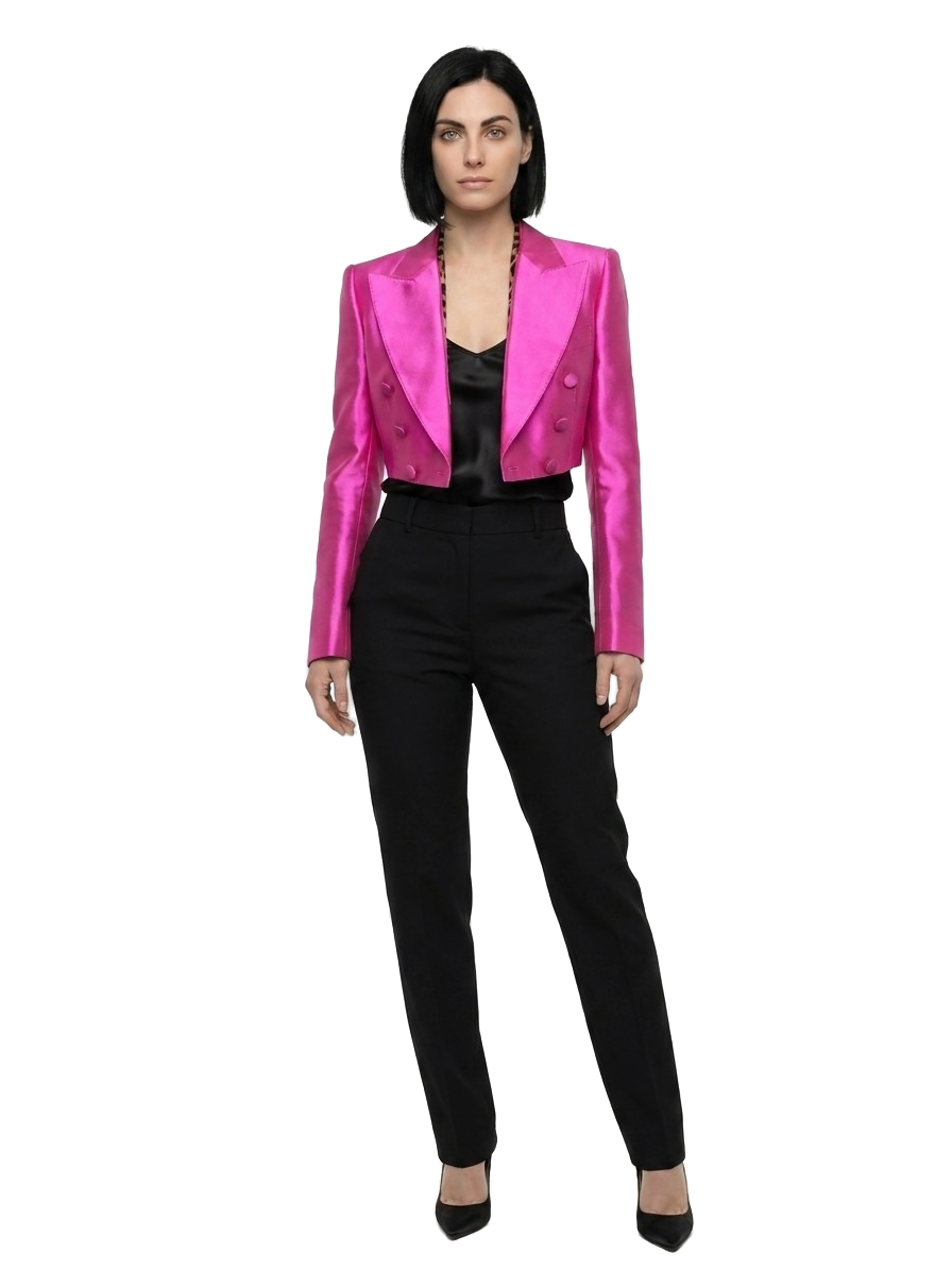 Fuchsia Silk Blazer Clothing
