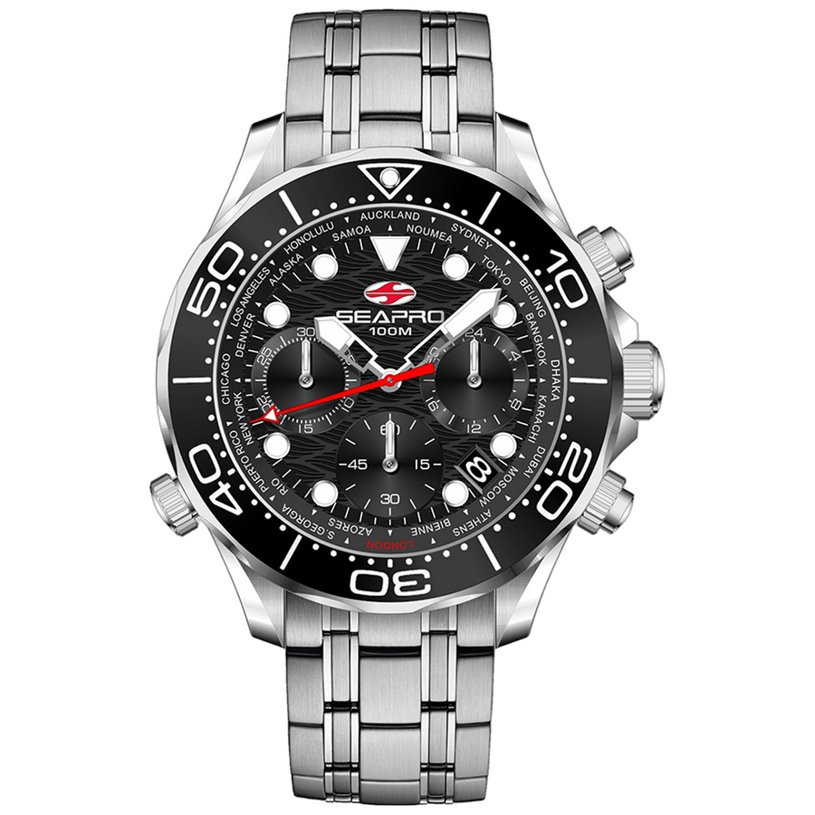 Seapro Stainless steel case watch in black