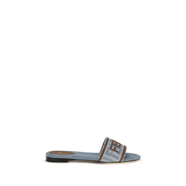 Fendi 100% Cotton sandals in blue