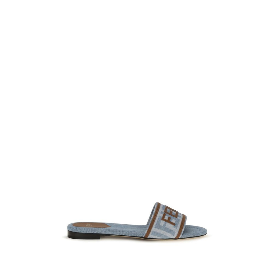 Fendi 100% Cotton sandals in blue
