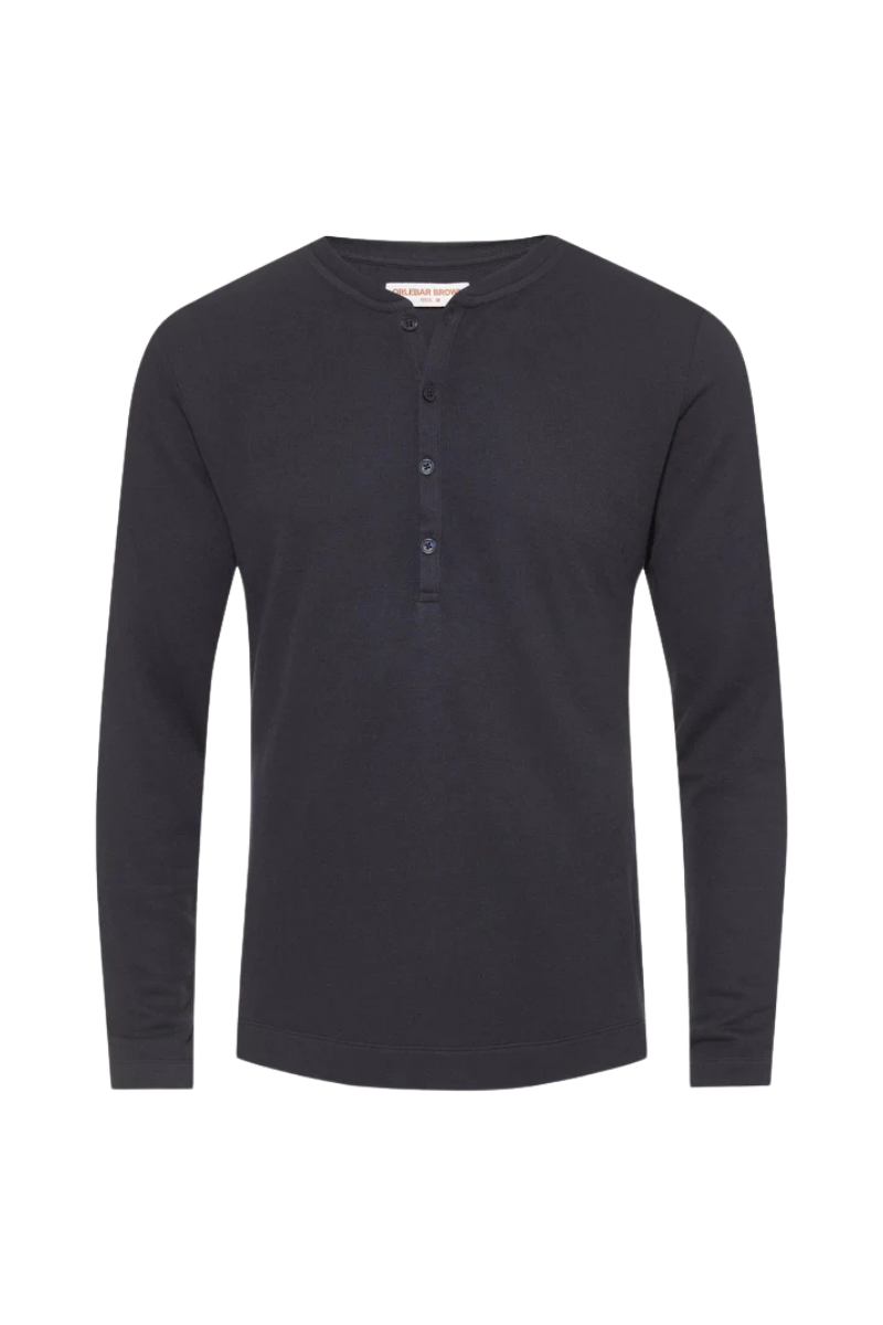 Orlebar Brown 67% Cotton henley in gray