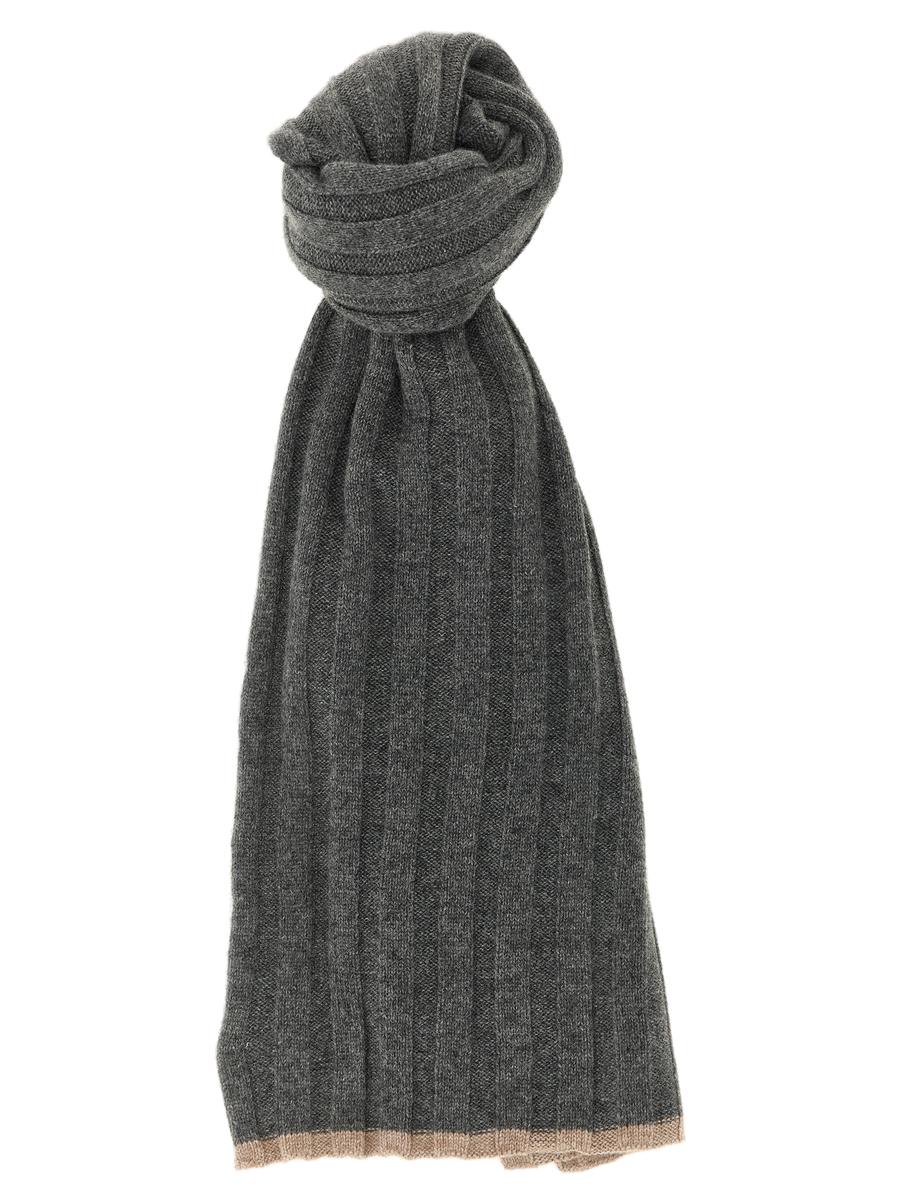 Brunello Cucinelli Pure cashmere yarn scarf in gray