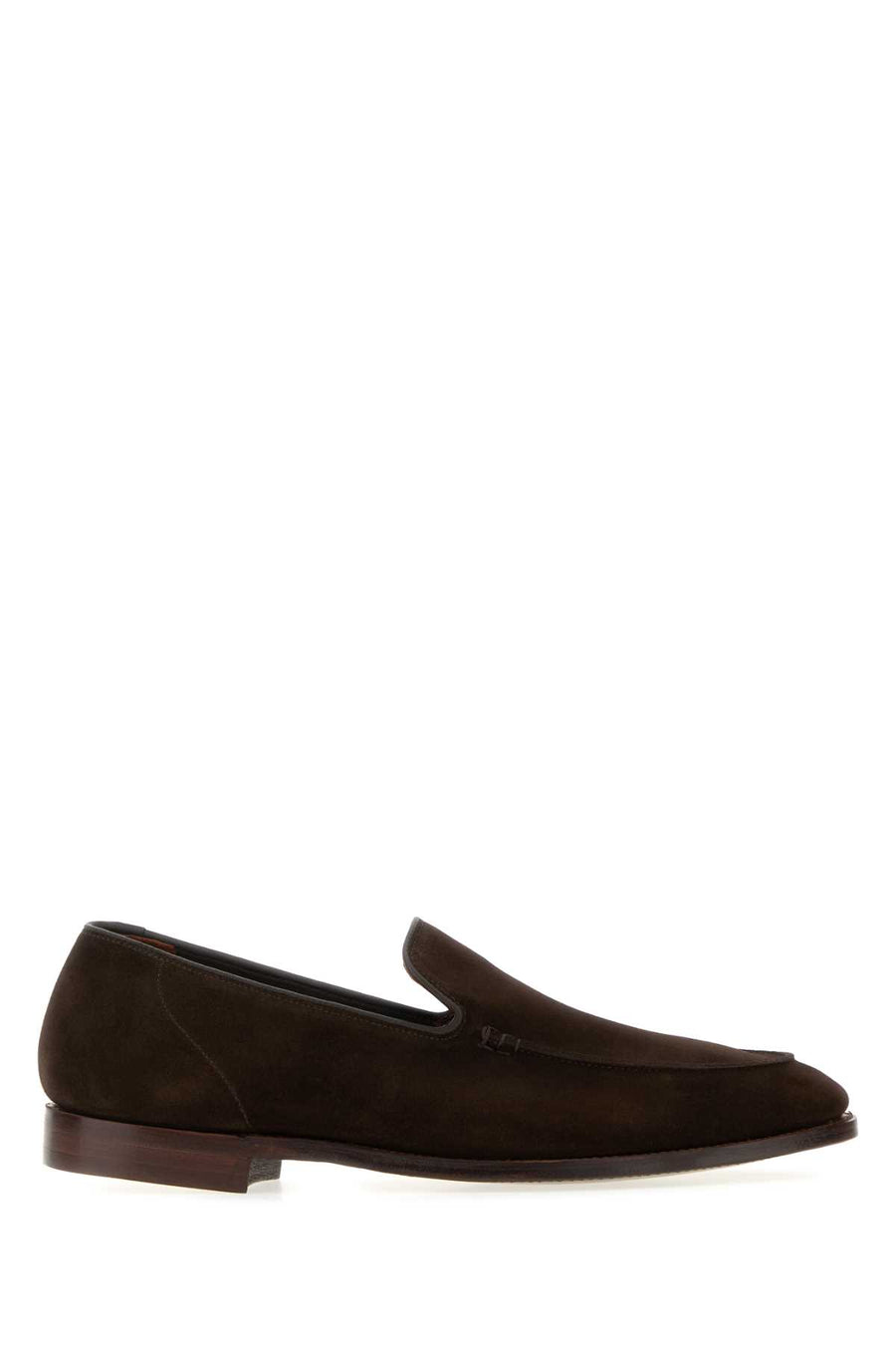 Crockett&Jones Exterior: 100% Suede; Interior: 100% Fabric; Sole: Leather loafer in brown