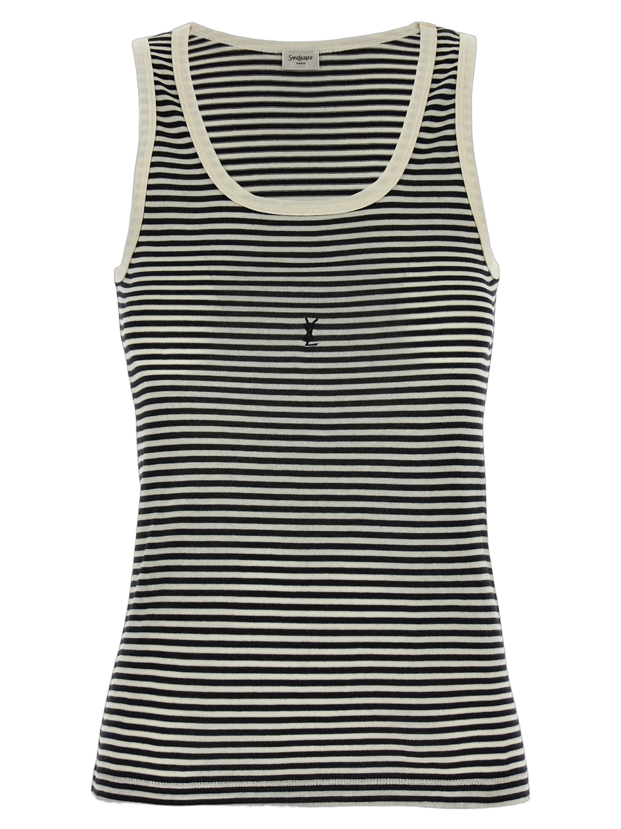 Saint Laurent 100% cotton tank top in multicolor