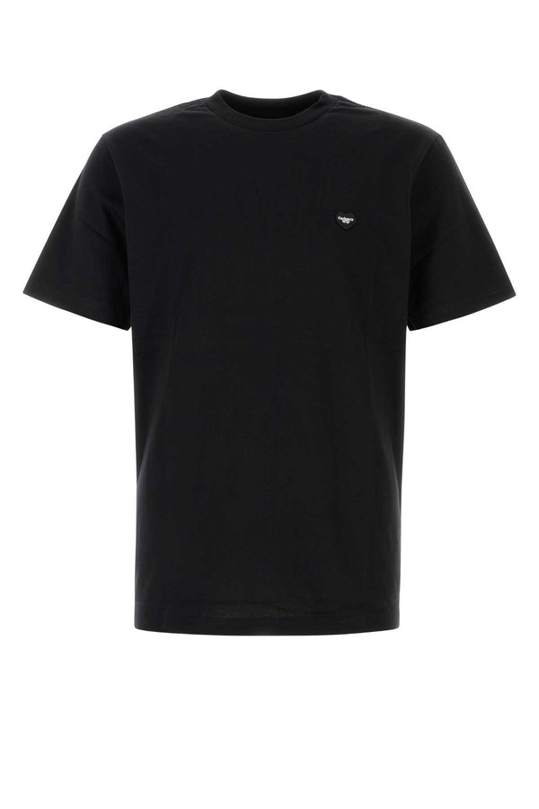 Black Cotton S-S Small Heart T-Shirt Exterior: Organic