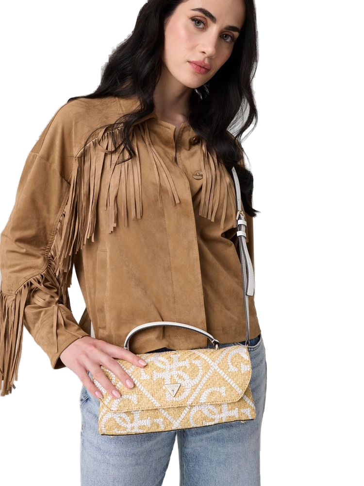 Guess 100% Polypropylene top handle bag in beige