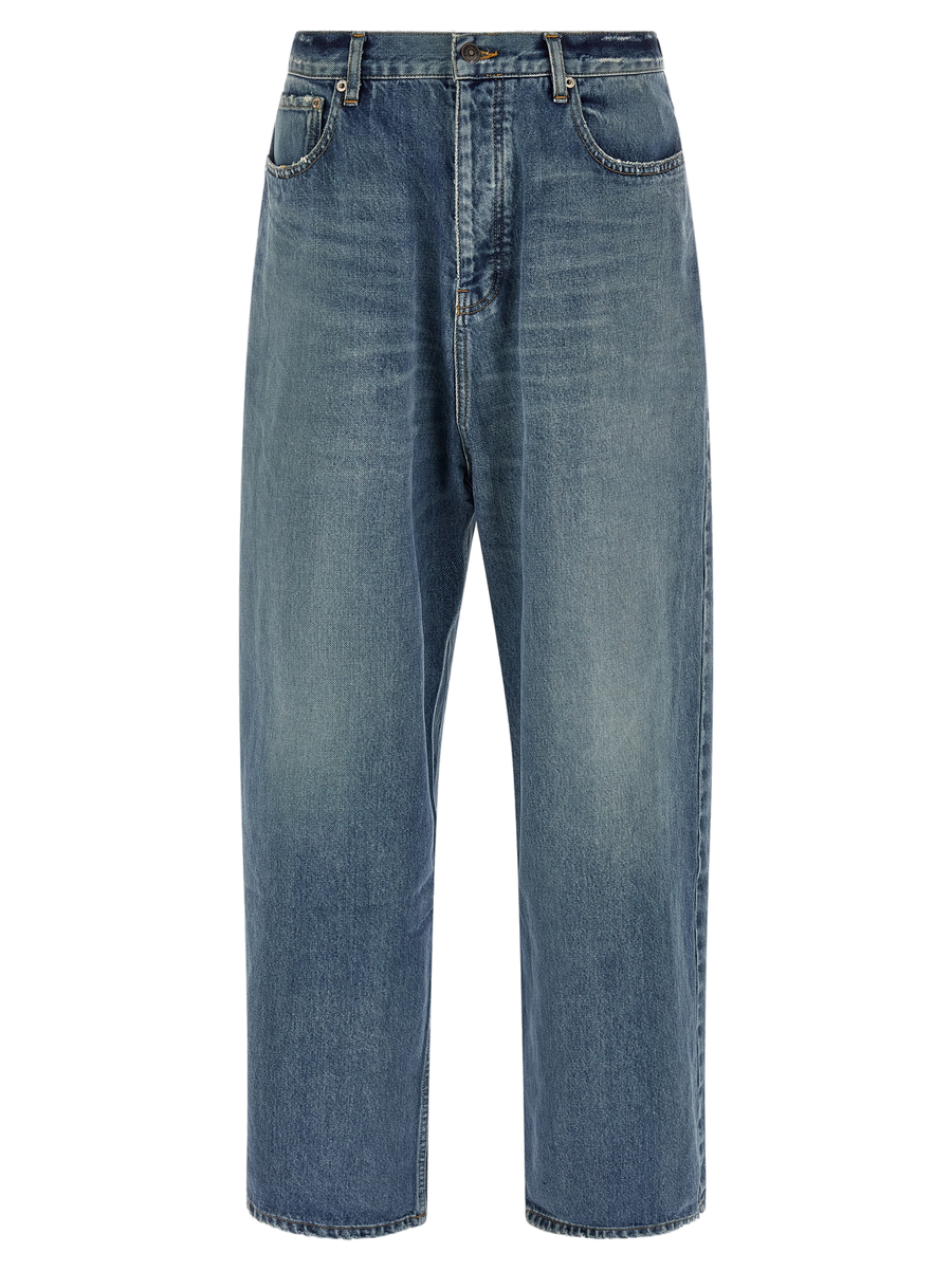 Blue Cotton Relaxed Fit Jeans Clothing