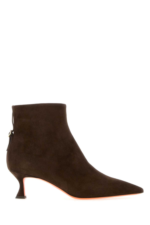 Brown Suede Giulie Ankle Boots Marrone Stivali