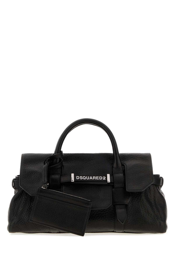 Black Leather Handbag Borse A Mano