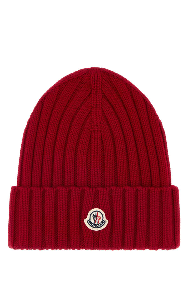 Red Wool Beanie Hat 456 Exterior: Virgin Cuffie