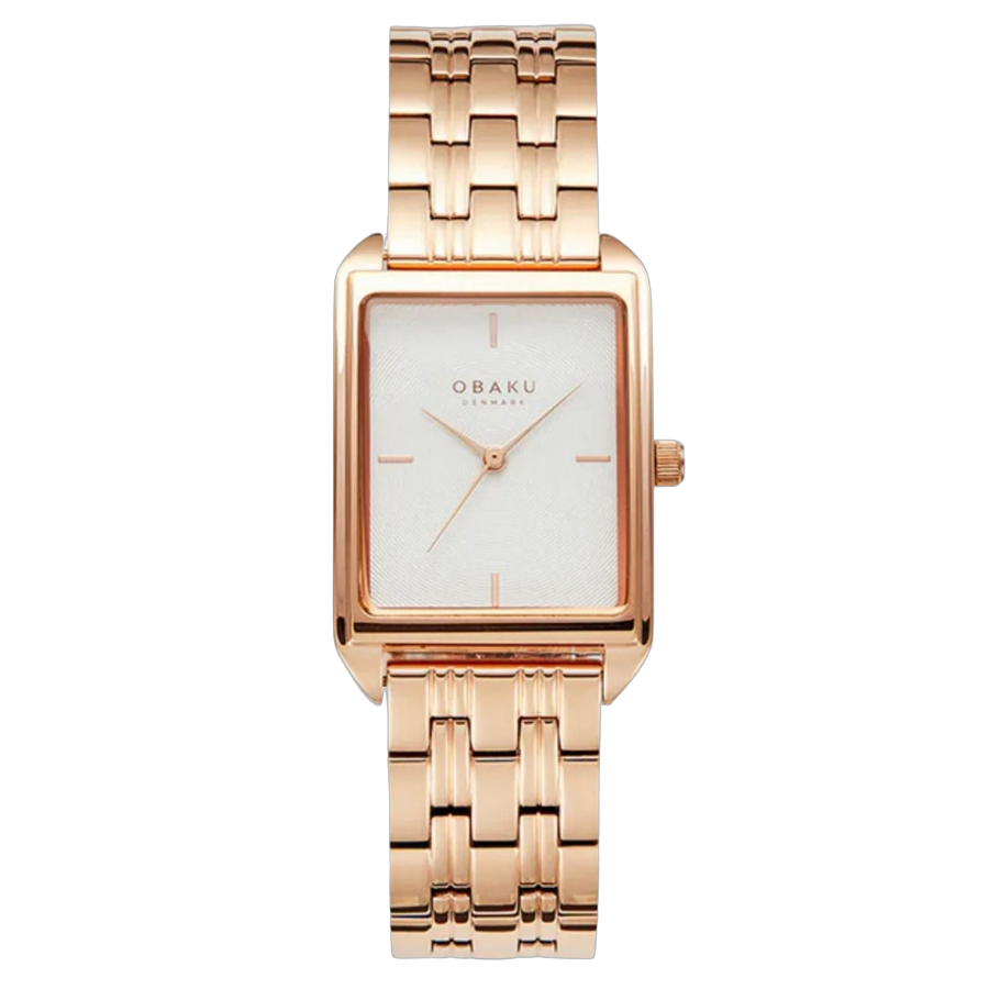 Obaku Stainless steel case watch in rose gold