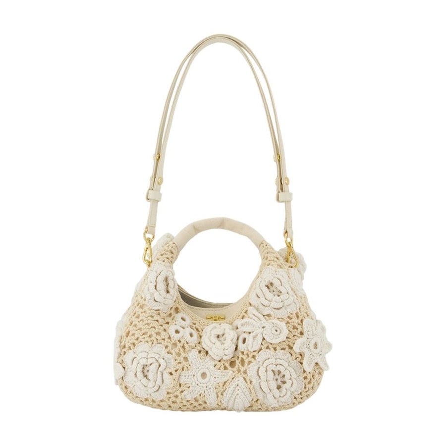 Ganni Cotton mini bag in white