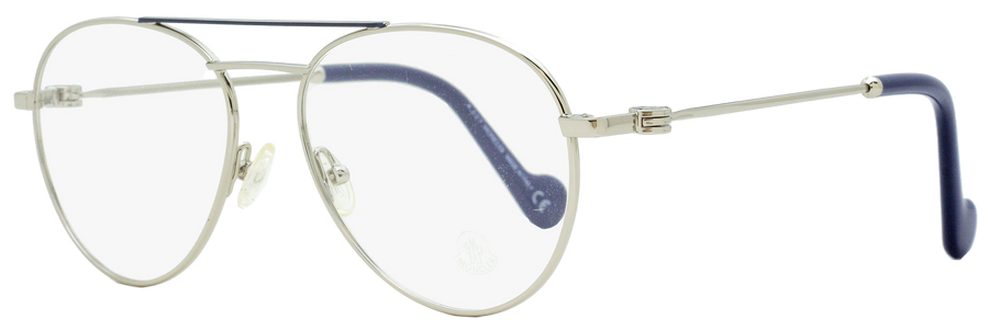 Moncler Oval Eyeglasses Ml5023 016 Palladium-Dark Blue 54mm 5023 Palladium/dark Metal/plastic (acetate)
