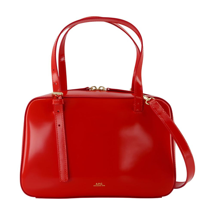 A.P.C. Calfskin top handle bag in red