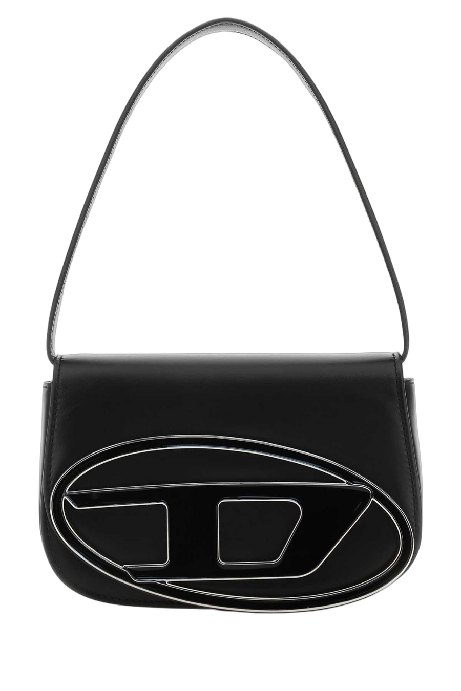 Diesel Tracolla Exterior: 100% Bovine leather; Lining: 100% Fabric; Finishing: Enameled metal shoulder bag in black