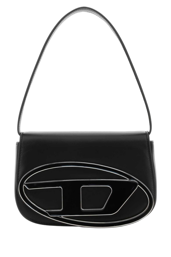 Diesel Tracolla Exterior: 100% Bovine leather; Lining: 100% Fabric; Finishing: Enameled metal shoulder bag in black