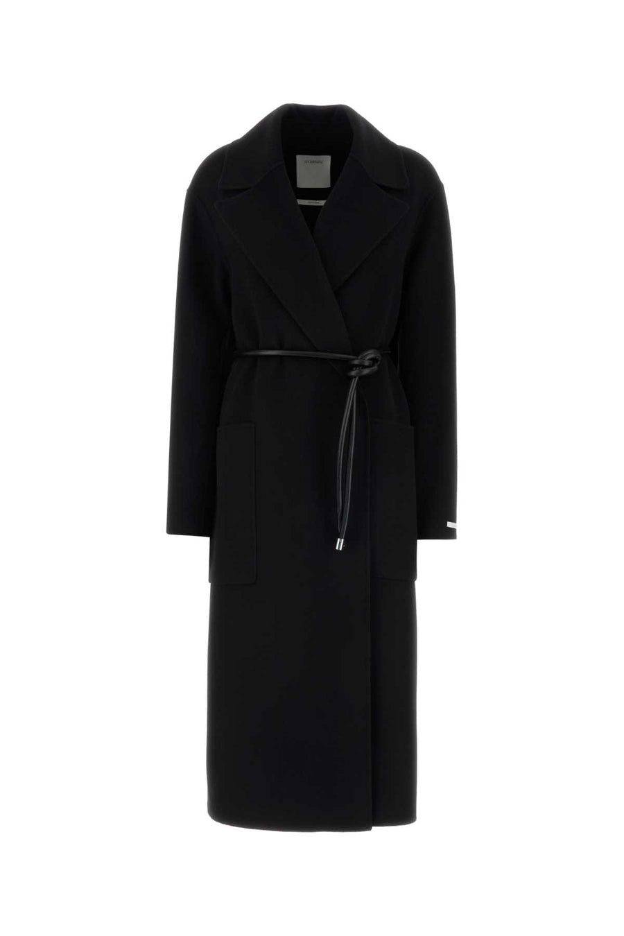 Black Wool Zannata Coat Nero Exterior: Virgin Cappotti
