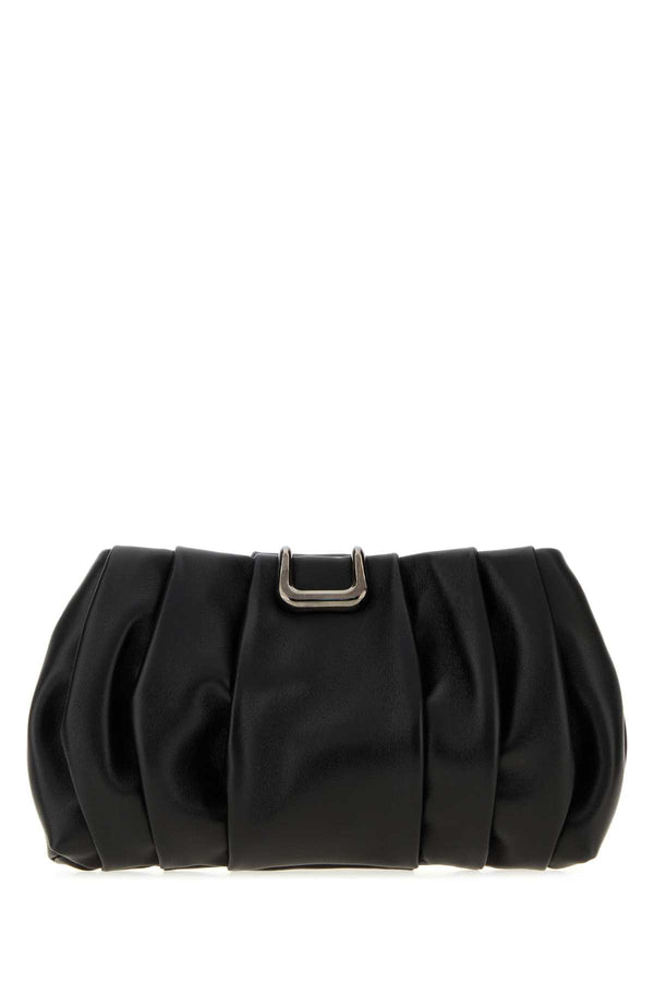 Black Leather Clutch Nero Borse A Mano