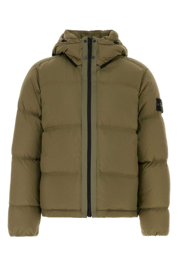 Army Green Nylon Down Jacket Giubbini