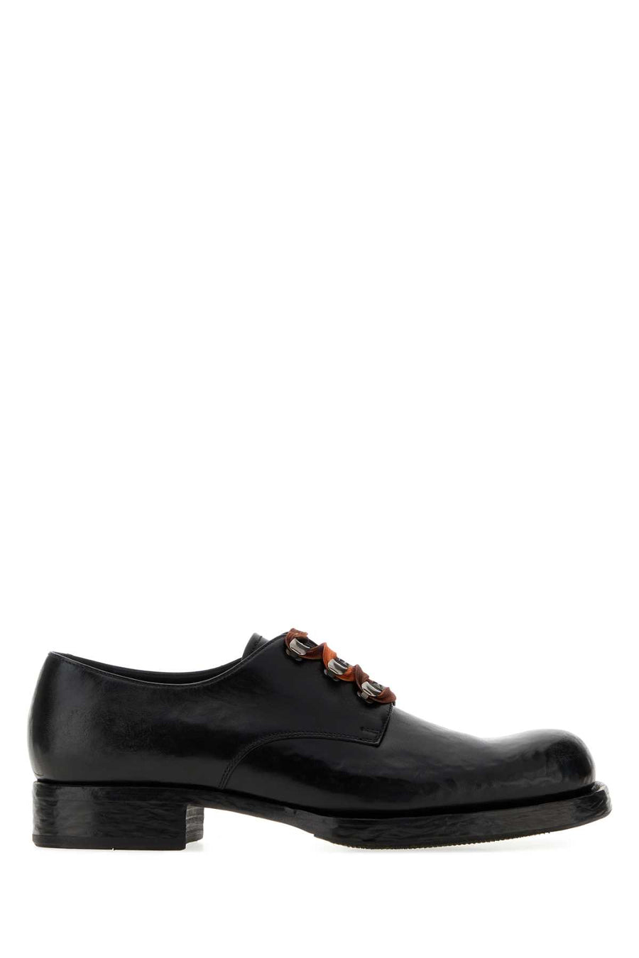 Black Leather Lace-Up Shoes Nero Mocassini