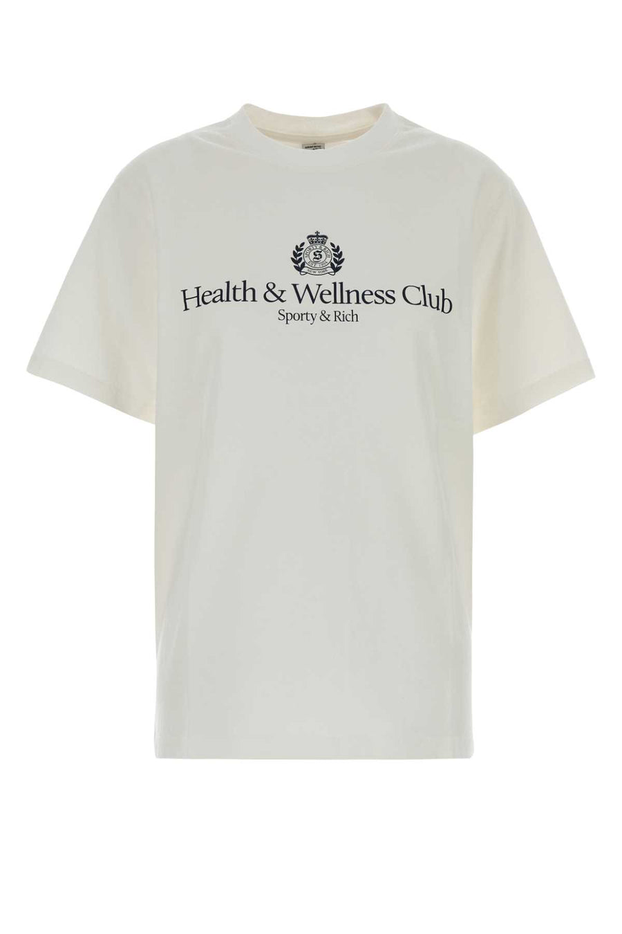 White Cotton T-Shirt Whitelightnavy Exterior