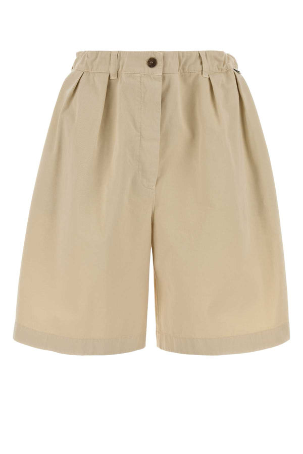 Sand Gabardine Bermuda Shorts Sabbia Exterior: Cotton