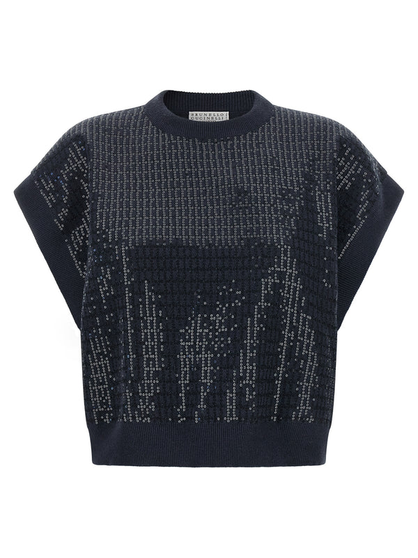 Brunello Cucinelli 60% Virgin Wool sweater in navy