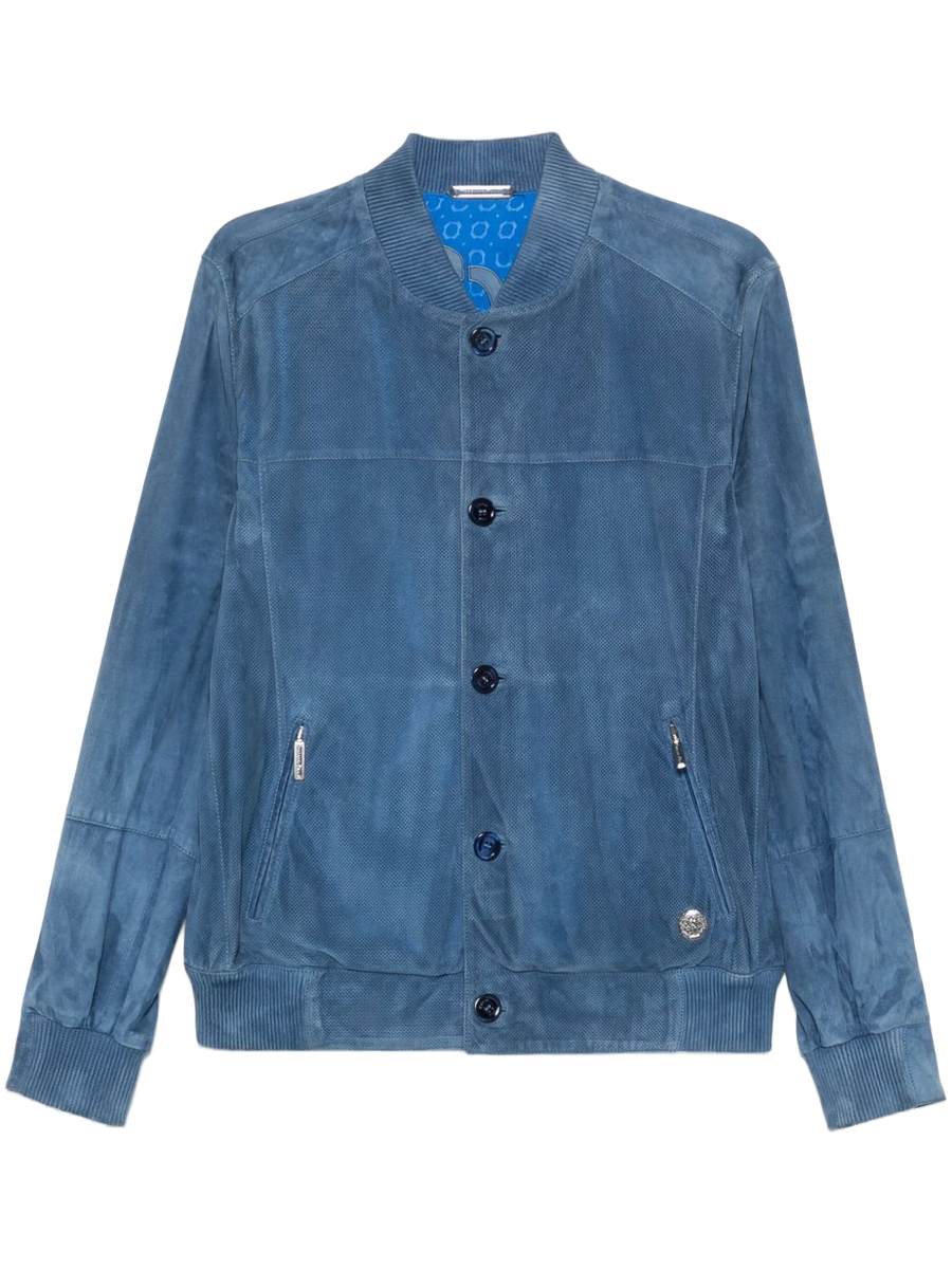 Stefano Ricci Outer: Leather 100% jacket in blue
