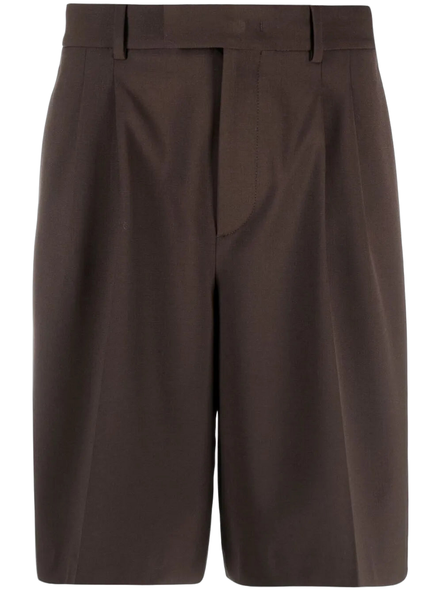 Valentino Virgin wool-blend shorts in brown