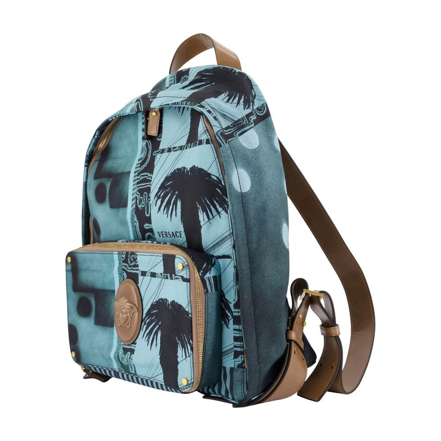 Versace Calfskin backpack in blue