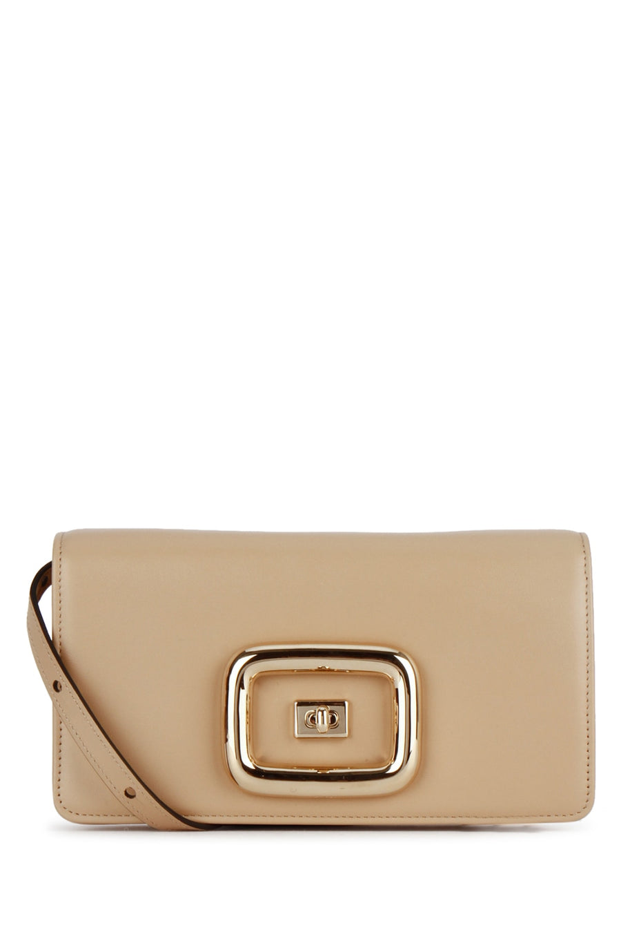 Roger Vivier Leather clutch in beige
