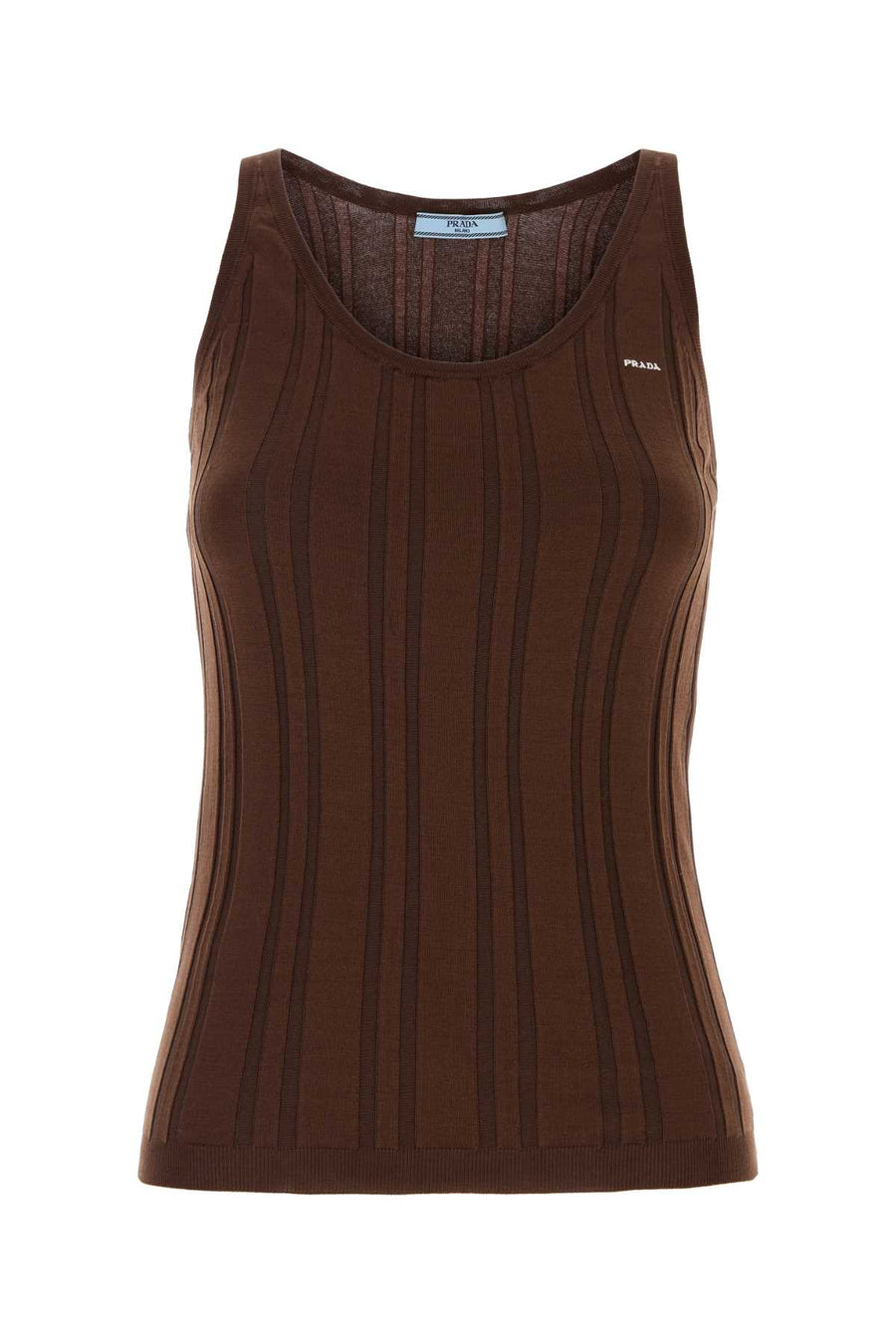 Prada 90% Cotton tank top in brown