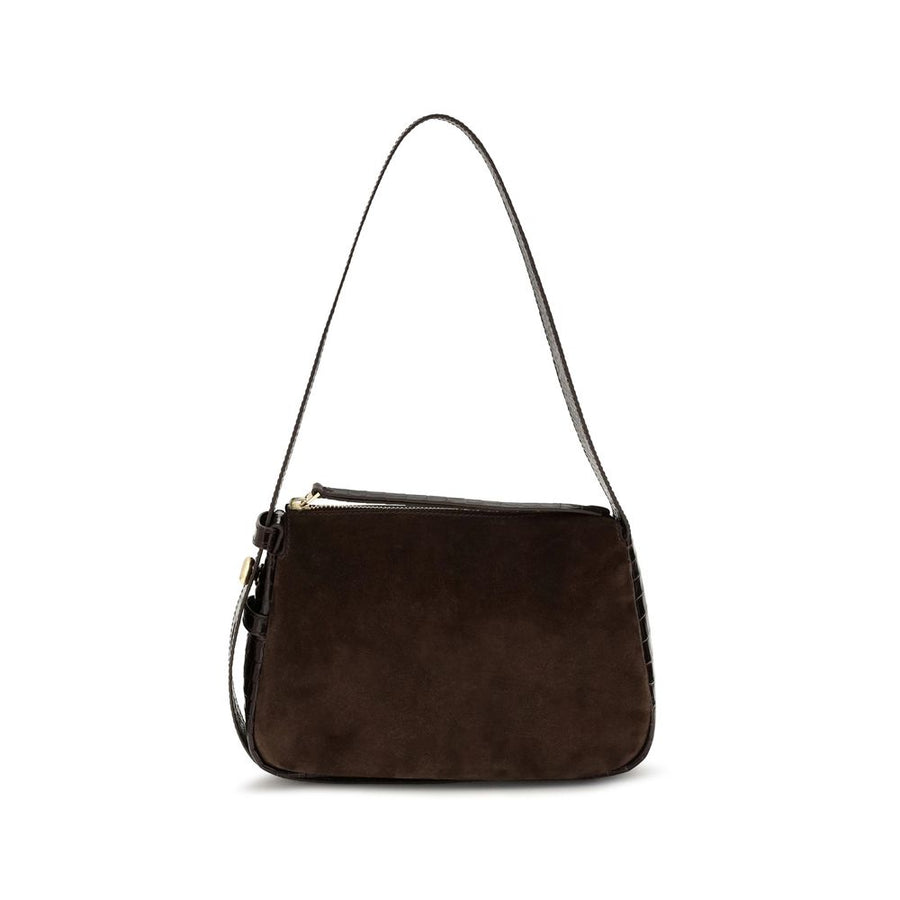 Brown Suede Leather Shoulder Bag